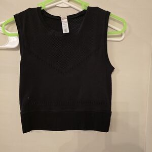 Athleta Black Mesh Activewear Top